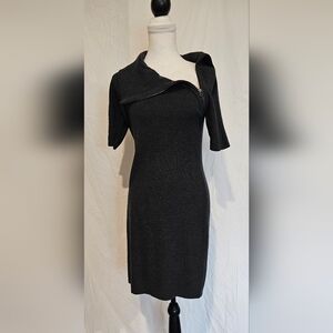 *EUC* Calvin Klein Black Asymmetrical Collar Dress